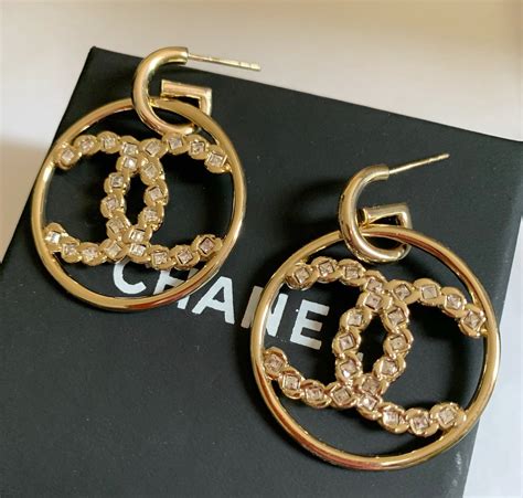 round chanel hoop earrings|square hoop earrings for women.